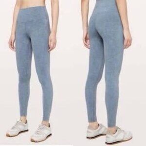 Lululemon Wunder Under High Rise Legging Washed Moon Blue Size 12 Gym Yoga